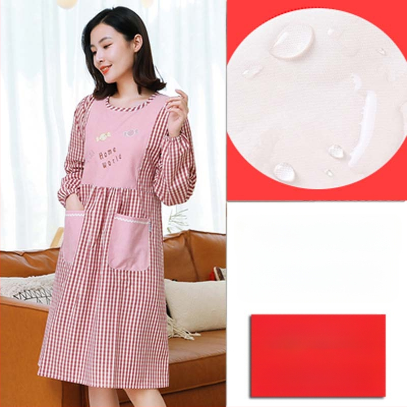 Ποδιά με μακριά μανίκια για οικιακή κουζίνα — αδιάβροχη, αντοχή στο λάδι, αναπνέουσα, λεπτή