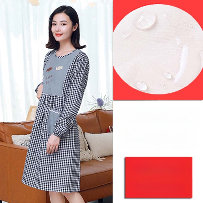 Ποδιά με μακριά μανίκια για οικιακή κουζίνα — αδιάβροχη, αντοχή στο λάδι, αναπνέουσα, λεπτή