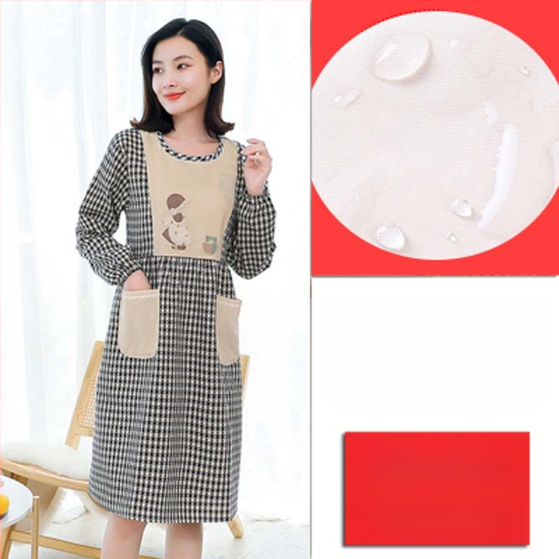 Ποδιά με μακριά μανίκια για οικιακή κουζίνα — αδιάβροχη, αντοχή στο λάδι, αναπνέουσα, λεπτή