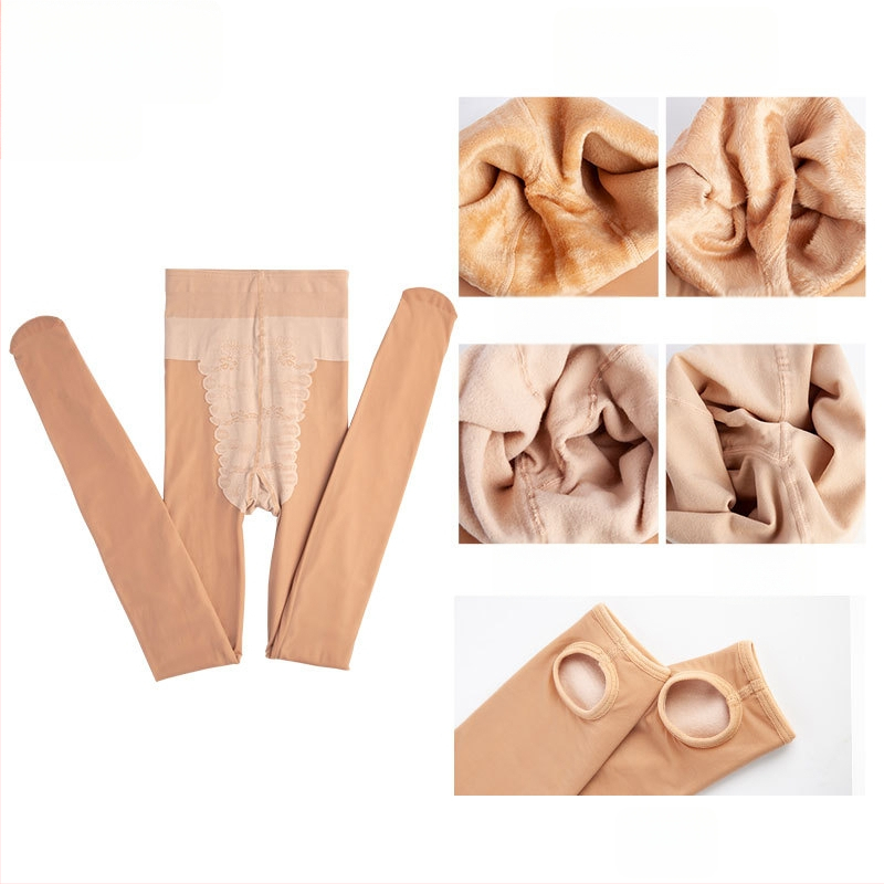 Nylon harisnya, egységes minta, bikini kivágás, vastagított, szexi stílus