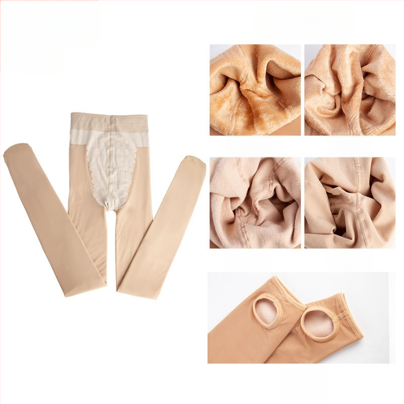 Nylon harisnya, egységes minta, bikini kivágás, vastagított, szexi stílus