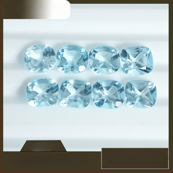 Természetes égkék topáz cabochon, 6/7/8 mm, kivágott nyers kő medálhoz