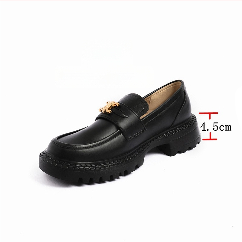 Készleten: női bőr loaferek, 2024-es új modell brit stílus Arc de Triomphe vastag talppal