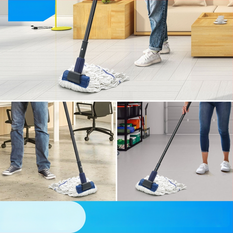 Mop za pod s rotirajućom glavom, bez dodirivanja rukama, za mokro i suho čišćenje, veliki upijajući mop od pamuknih vlakana