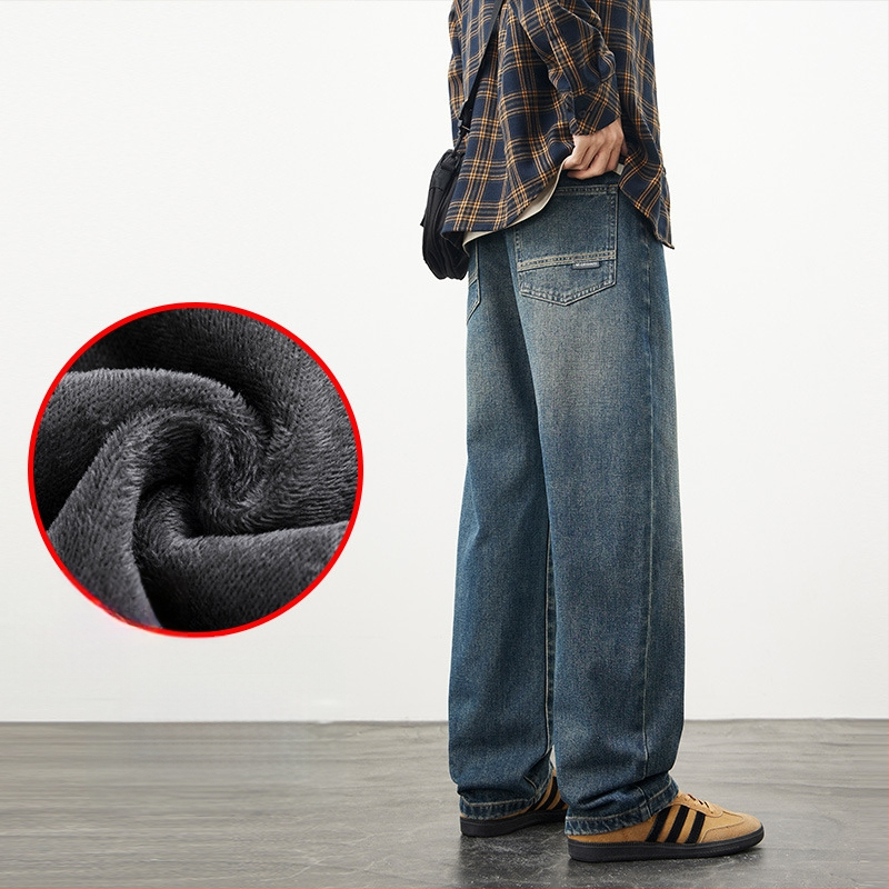 Muške traperice denim Scimitar kroja – jesenji trend, izblijeđene, široke nogavice