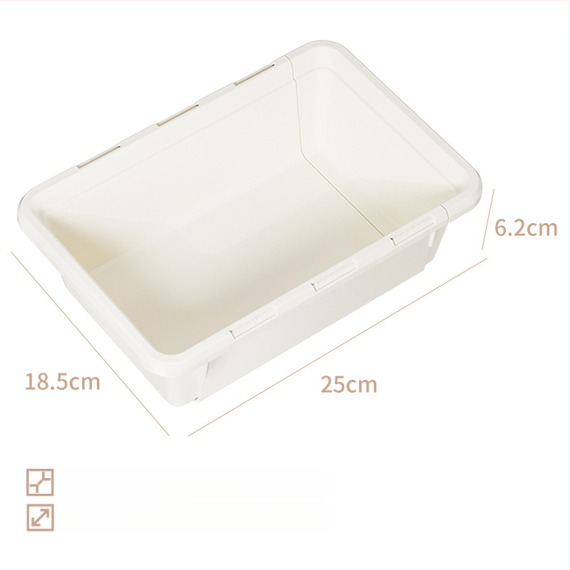 Cutie telescopică pentru sertar, organizator din plastic pentru tacâmuri cu compartiment pentru bețișoare