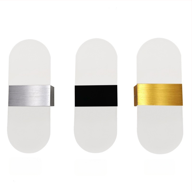 LED zidna svjetiljka od akrila i aluminija, kreativni minimalistički dizajn, za spavaću sobu, dnevni boravak, blagovaonu, hotel, studij ili hodnik.