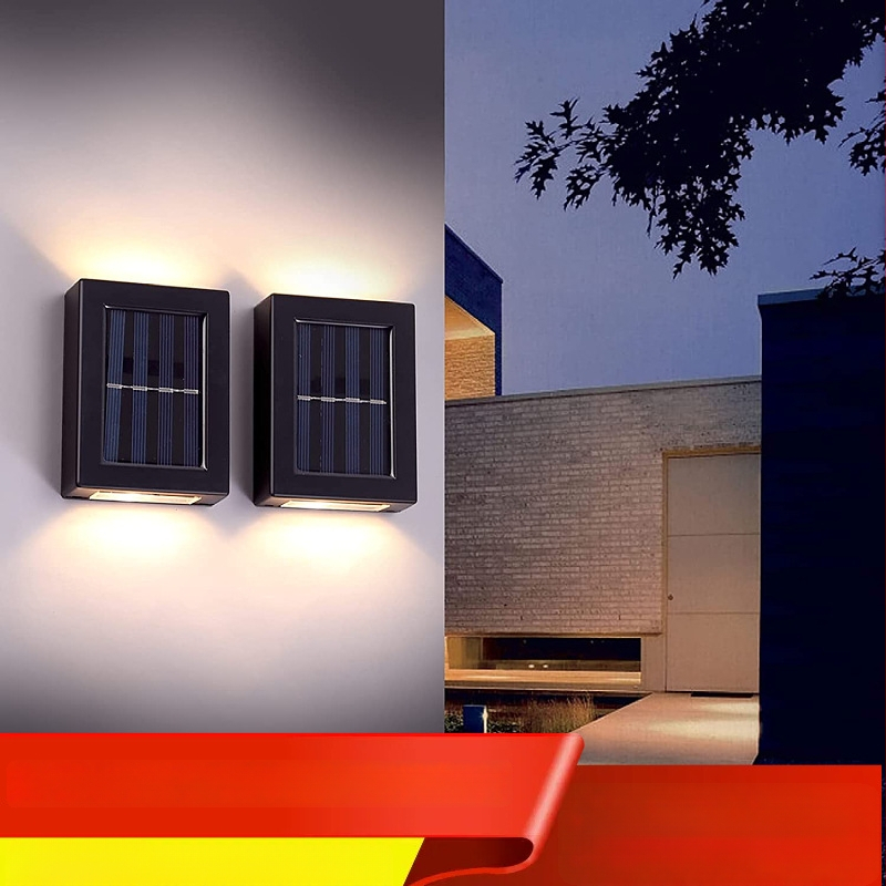 Solarno zidno svjetlo za vanjsku upotrebu u vrtu i dvorištu — dekorativno svjetlo za ogradu s osvjetljenjem gore-dolje