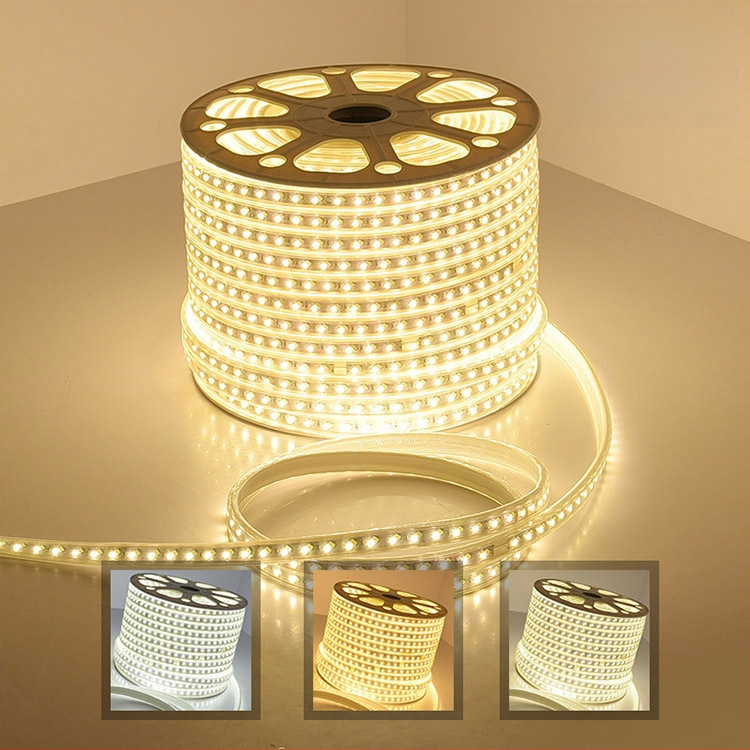 Fleksibilni LED trak 2835, dvostruki red, 220V, vodootporan, za vanjsku rasvjetu, visoka svjetlina