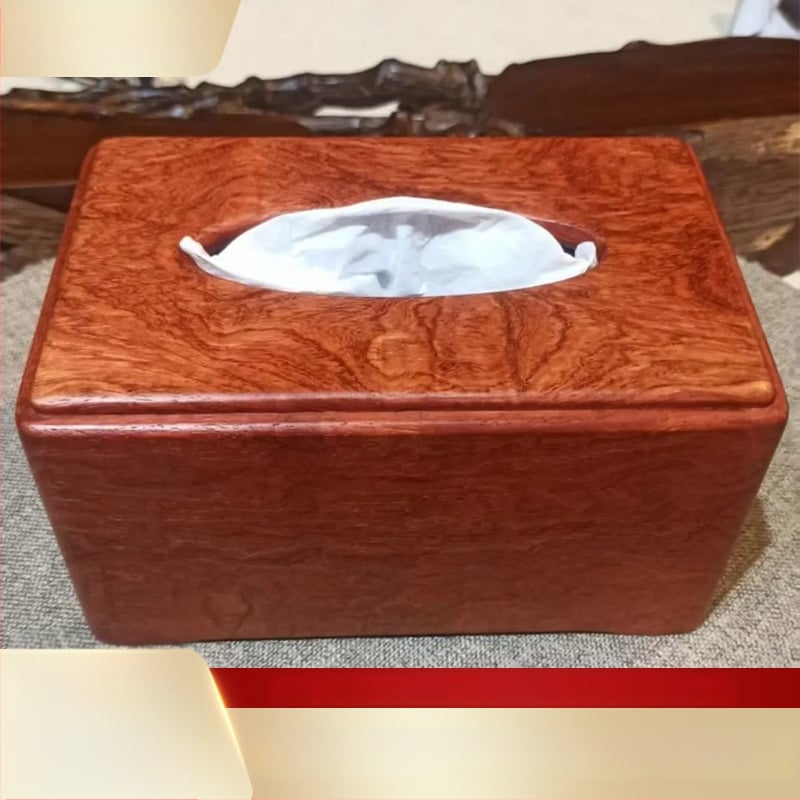 Kutija za maramice od masivnog drva Myanmar Rosewood – za dnevni boravak, stol za kavu, spavaću sobu i blagovaonicu