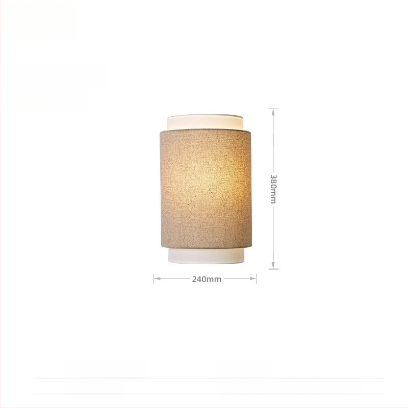Zidna lampa u japanskom stilu s vintage ugođajem za spavaću sobu i dnevni boravak, sjenilo od platna, dizajn wabi-sabi