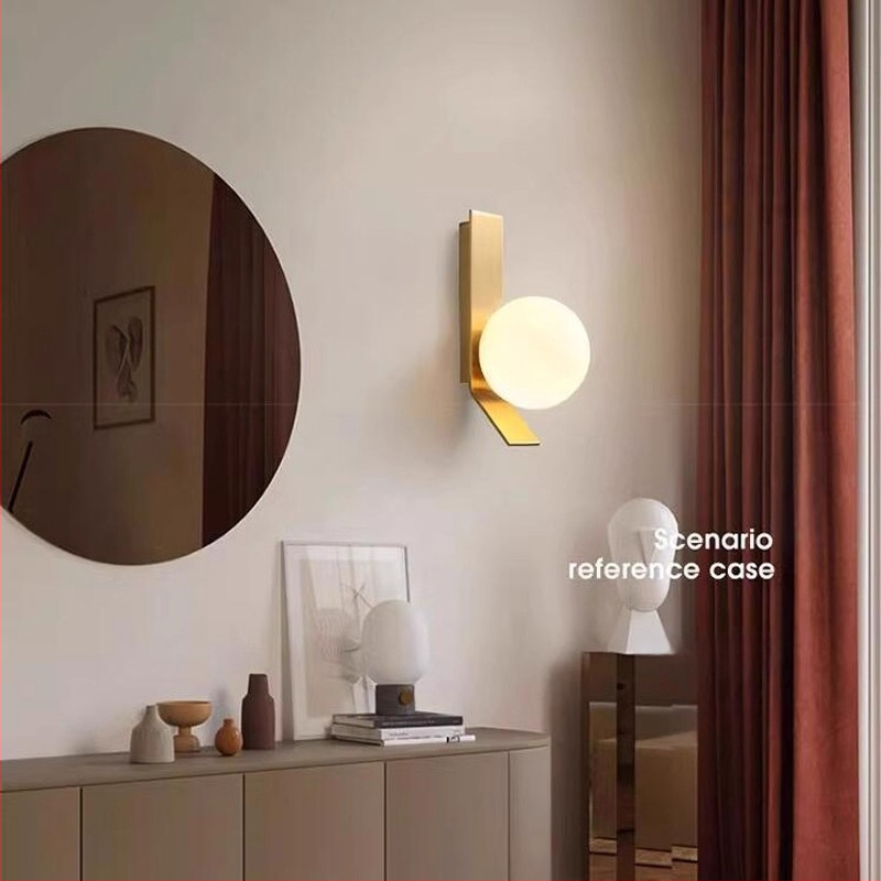 Nordijski stil, potpuno bakrena zidna lampa za dnevni boravak, spavaću sobu, hodnik i stubište – moderni minimalistički dizajn