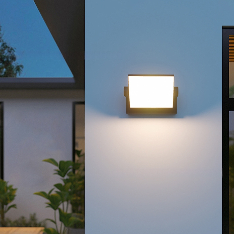 LED εξωτερική τοίχικη λυχνία με αισθητήρα, αδιάβροχη, κατάλληλη για βίλα, αυλή και μπαλκόνι, φωτιστικό τοίχου για κήπο, μοντέρνο και απλό σχέδιο, περιστρεπόμενο