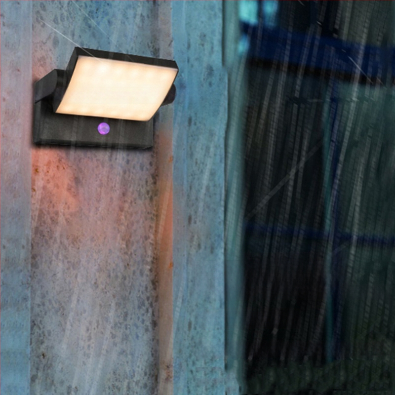 LED εξωτερική τοίχικη λυχνία με αισθητήρα, αδιάβροχη, κατάλληλη για βίλα, αυλή και μπαλκόνι, φωτιστικό τοίχου για κήπο, μοντέρνο και απλό σχέδιο, περιστρεπόμενο