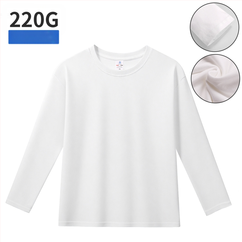 200g Majica s dugim rukavima za muškarce i žene, rubne manžetama, labav kroj, 100% pamuk, okrugli izrez, baza sloj za proljeće, jesen i zimu