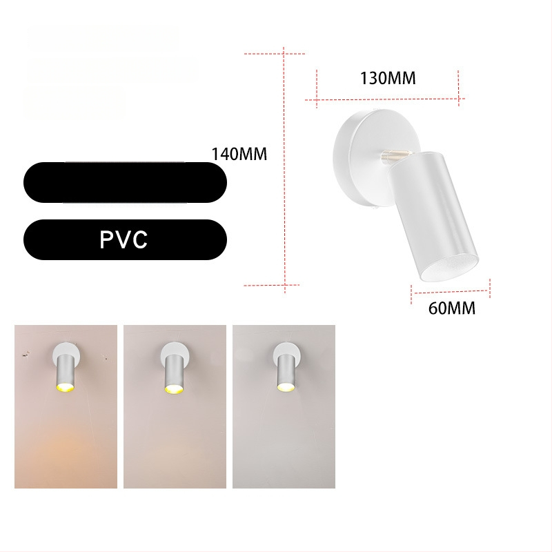 Nordijska minimalistička moderna zidna LED svjetiljka, aluminijsko tijelo, PVC sjenilo, za dnevni boravak i spavaću sobu
