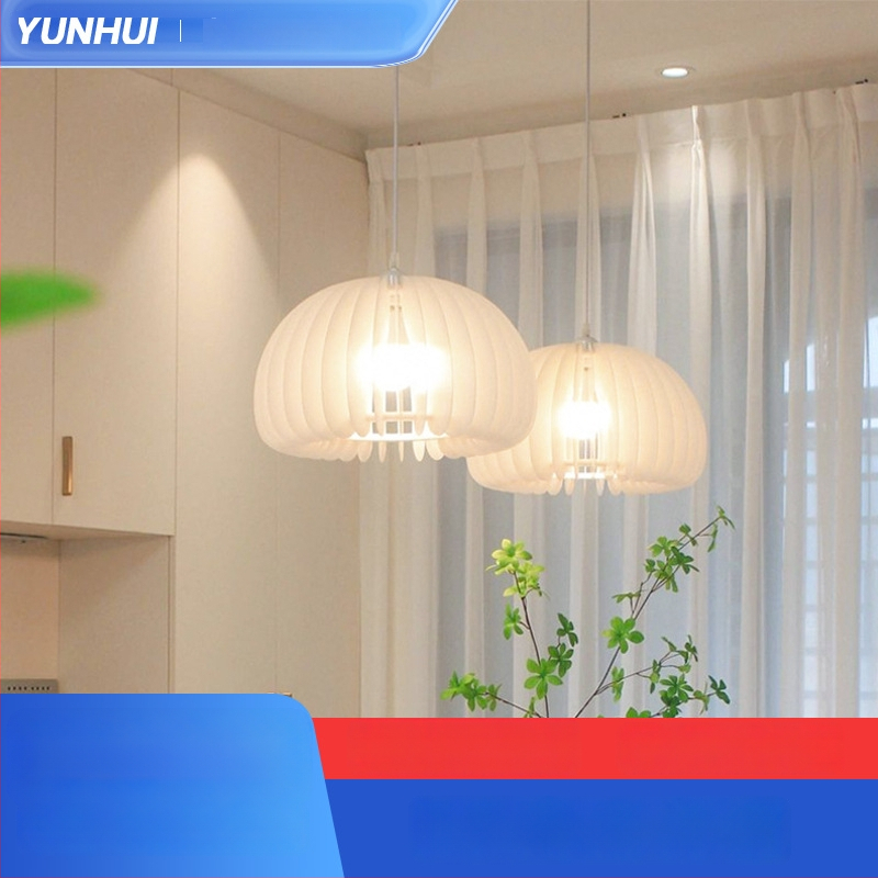 PP tikvasto sjenilo lampe, bijelo, za lustere ili stojeću lampu, retro dizajn