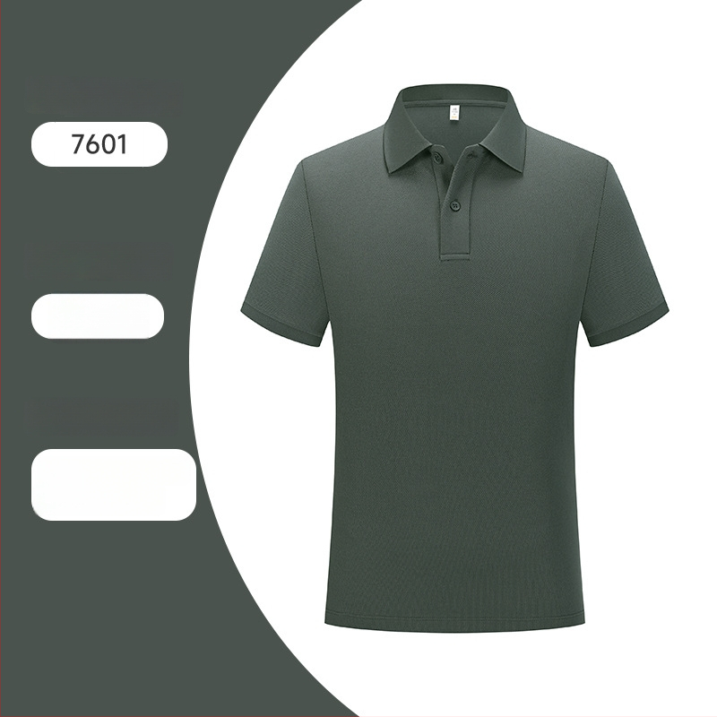 Muški ljetni polo s kratkim rukavima, pamuk dvostruke niti, prilagođeni logo, britski ovratnik, ležerni stil.