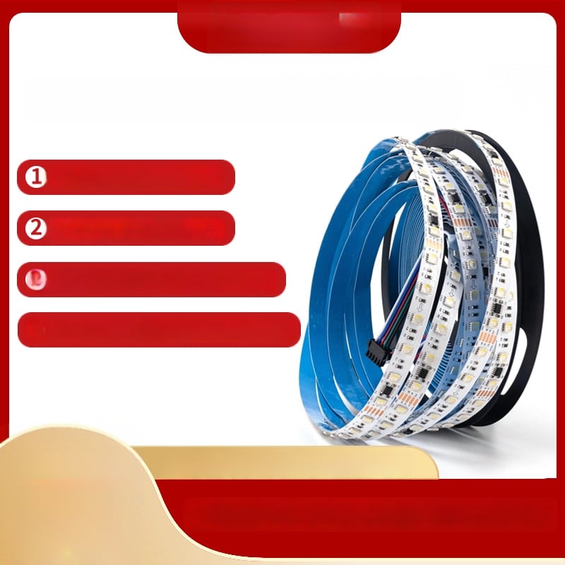 DMX512 RGBW LED traka u boji, 24V, samoljepljiva, 10 segmenata, 60 LED-ova 5050 RGBW, duljina 5 m