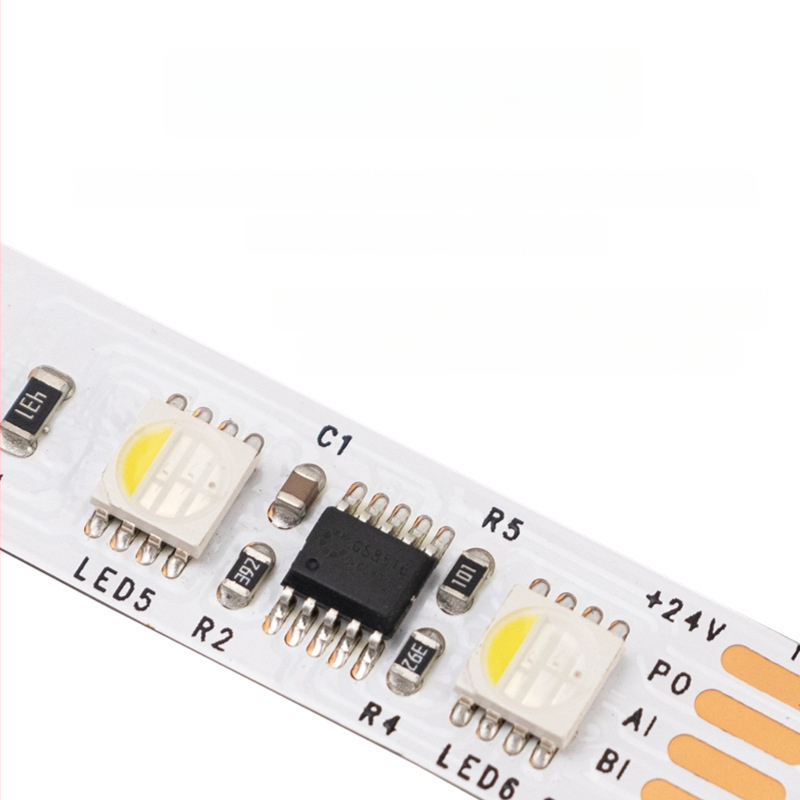 DMX512 RGBW LED traka u boji, 24V, samoljepljiva, 10 segmenata, 60 LED-ova 5050 RGBW, duljina 5 m