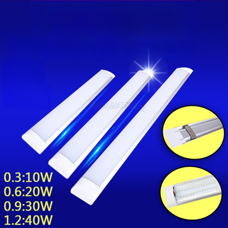 LED cijev za pročišćavanje s trostranom zaštitom, ultra jasna 40W, dvostruka cijev, komplet, dnevno svjetlo za ured i dom