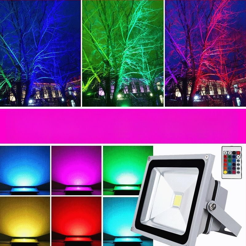 Daljinski upravljano RGB LED flood svjetlo za vanjsku rasvjetu, osvjetljenje drveća, vrta i parka, vodootporno
