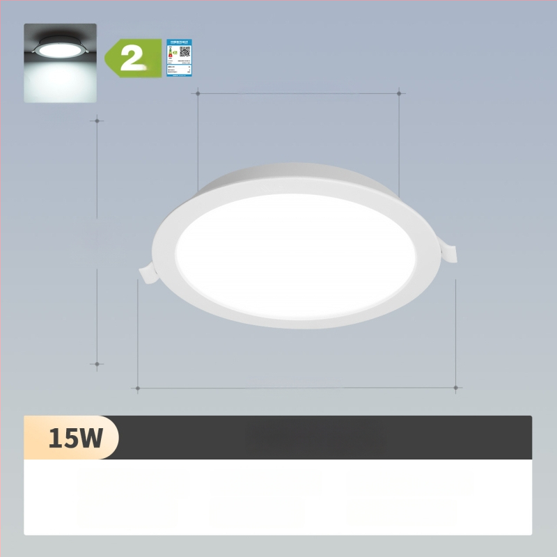 NVC LED downlight, ultra-tanki ugradbeni stropni svjetlosni uređaj, visoka snaga, 220V, 3000K topla bijela, PVC kućište, kućna i komercijalna upotreba