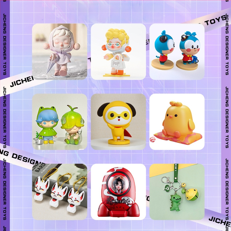 Figurine personalizate în stil desen animat, în cutie misterioasă, decor de birou din rășină-PVC, design mascote corporativă