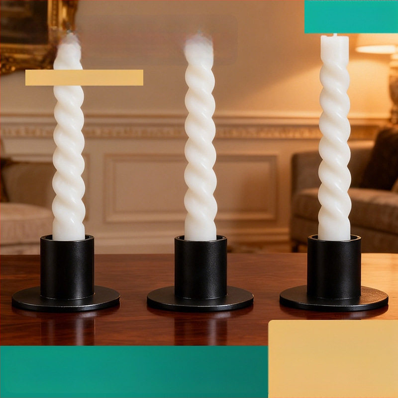 Candelabru metalic în stil european – ornament pentru masă, decor cu lumânări pentru cină romantică