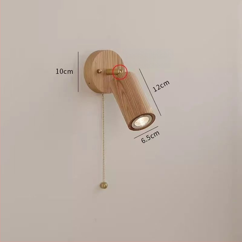 Zidna lampa u japanskom stilu od prirodnog drveta s LED spotom, za spavaću sobu, hodnik, ulaz i balkon – lampa uz krevet s drvenim uzorkom