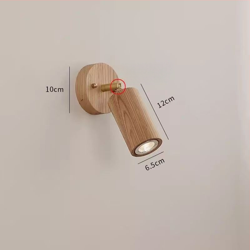 Zidna lampa u japanskom stilu od prirodnog drveta s LED spotom, za spavaću sobu, hodnik, ulaz i balkon – lampa uz krevet s drvenim uzorkom