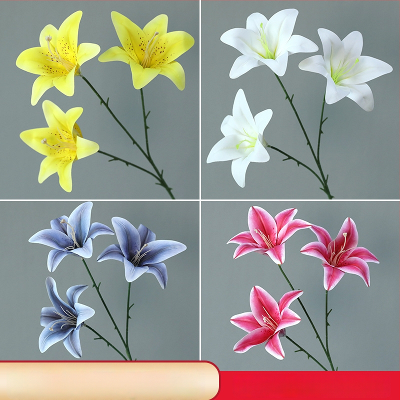 3D umelá ľalia, PU materiál, dekorácia do domácnosti, svadobný stôl, rekvizita na fotografovanie, výška 30–100 cm