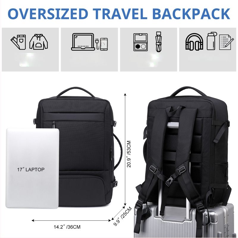 Z-MGKISS Batoh na laptop 16 palcov pre obchodné cestovanie, veľká kapacita, Oxford látka, USB port
