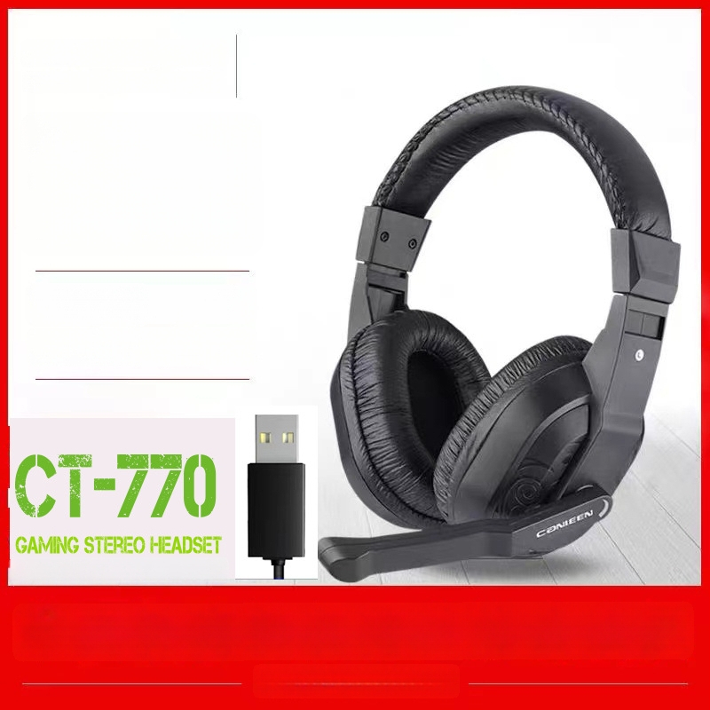 Canleen/Jiahe CT-770 žičane slušalice s mikrofonom za ispite engleskog slušanja i govora, s trakom za glavu, PC-kompatibilne