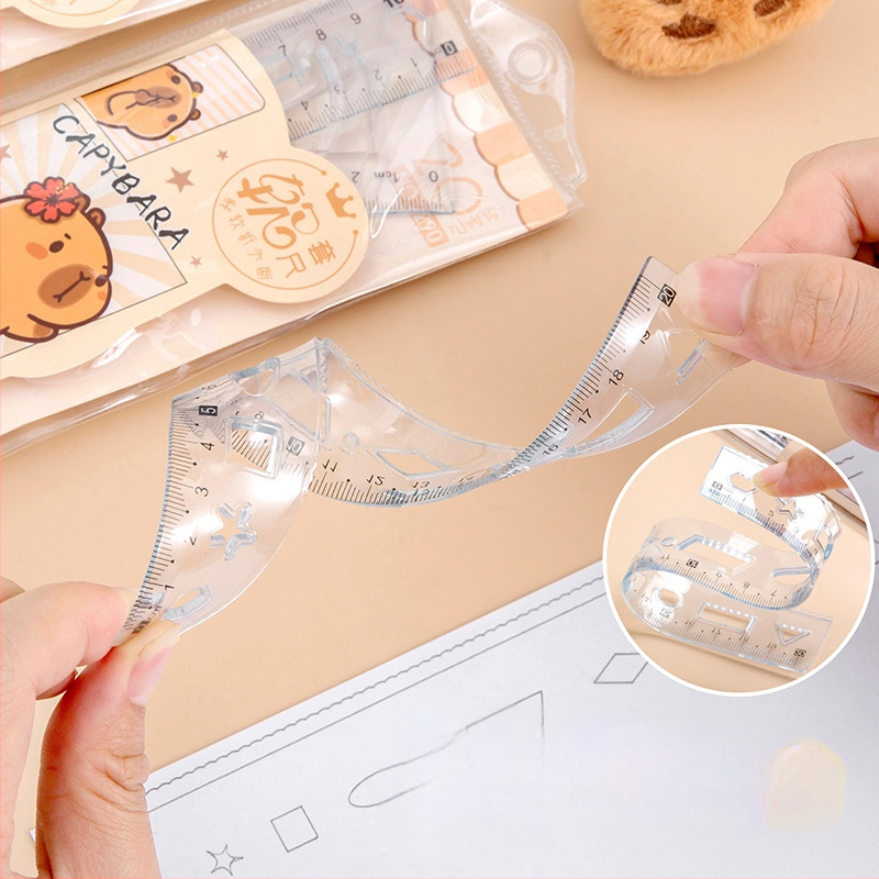 Kapibara fleksibilni set ravnala, 20 cm, 4 komada – za crtanje i mjerenje