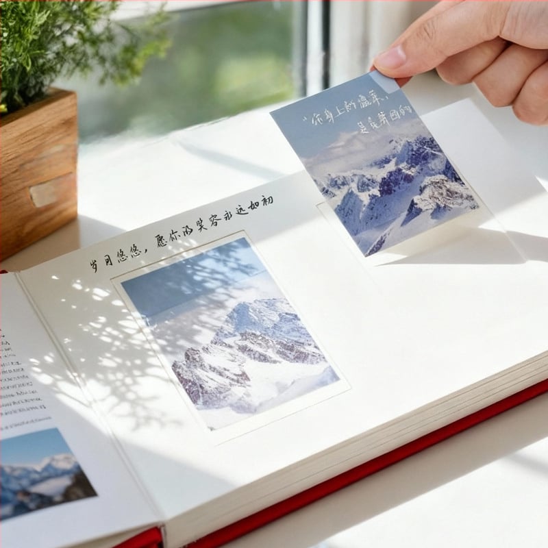 Album foto Polaroid cu compartimente pentru carduri și pagini inserabile, un album de amintiri elegant