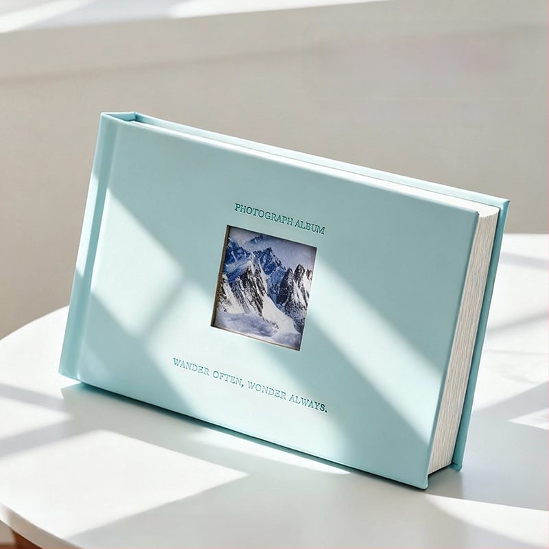 Album foto Polaroid cu compartimente pentru carduri și pagini inserabile, un album de amintiri elegant
