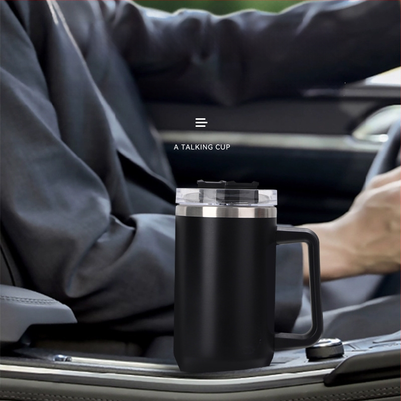 Pahar termos din oțel inoxidabil cu pereți dubli, 40oz, difuzor Bluetooth, pentru mașină, portabil