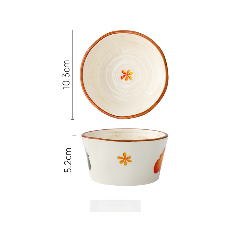 Set ceramic pentru masă cu farfurii și boluri, pictură manuală, porțelan, stil japonez