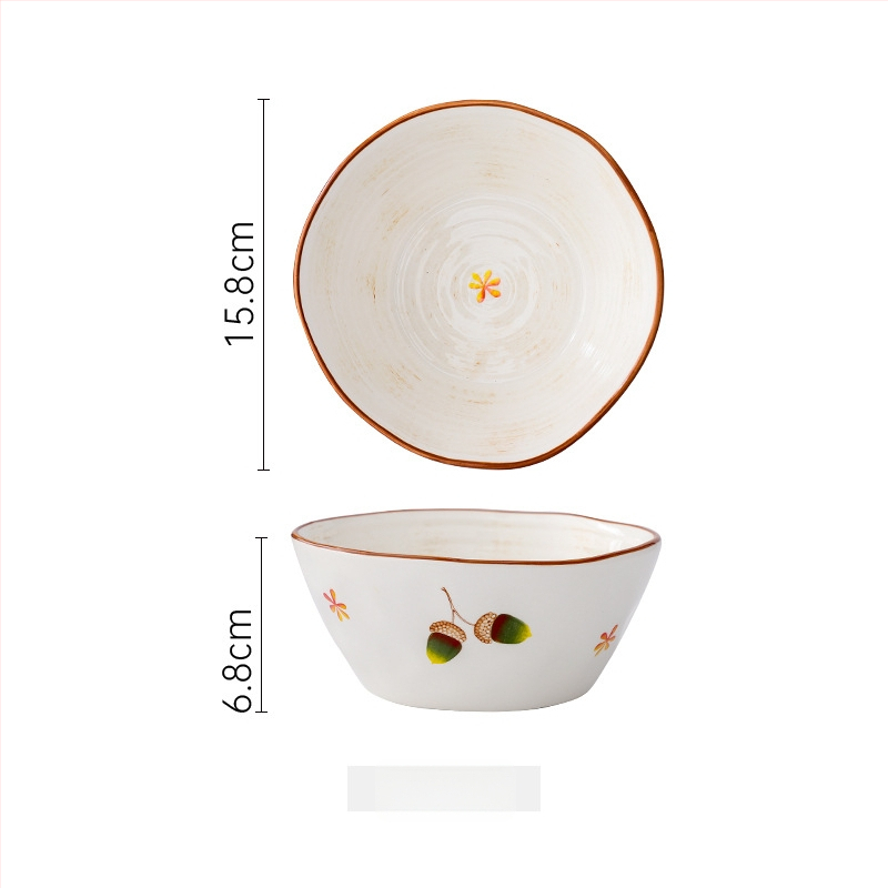 Set ceramic pentru masă cu farfurii și boluri, pictură manuală, porțelan, stil japonez