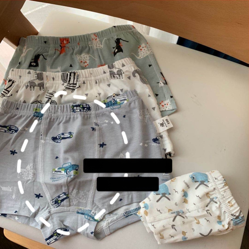 4 komada dječjih bokserica od pamuka s Lycrom, bešavne, srednje visine struka, unisex za djecu 3–8 godina (100–140 cm)