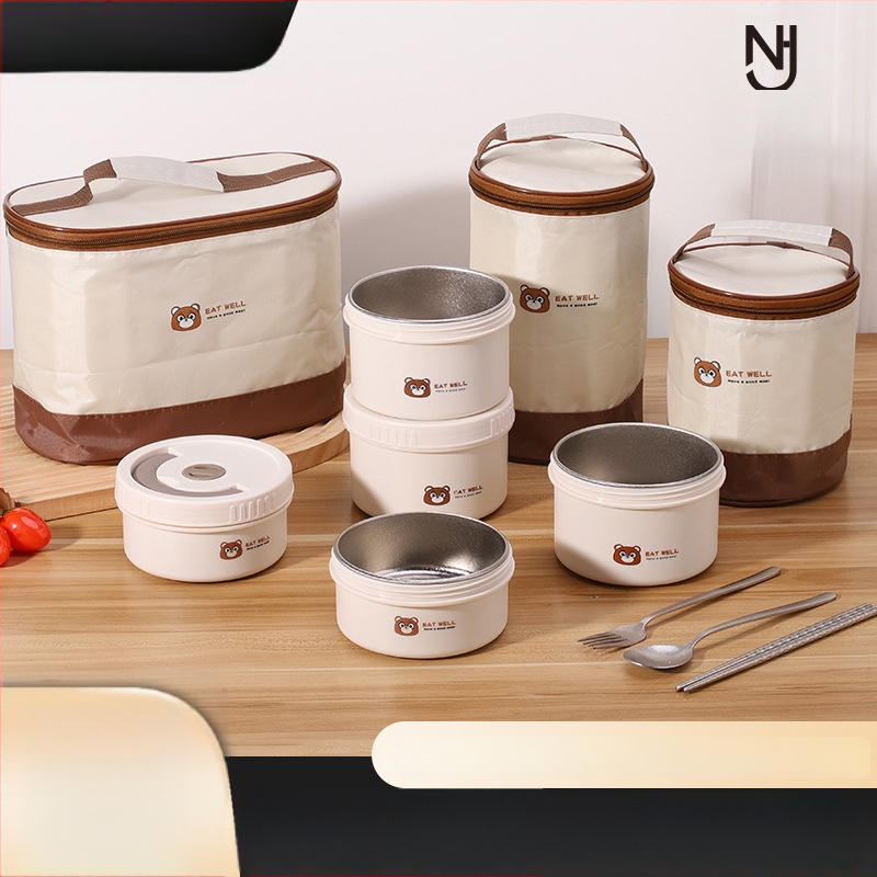 Lunch box od titana, okruglog oblika, četiri odjeljka, izoliran, jednostavan za čišćenje, kapacitet 301–500 ml, mikrovalna sigurnost, mogućnost prilagodbe logotipa, moderan minimalistički stil, prijenosno za vanjske potrebe