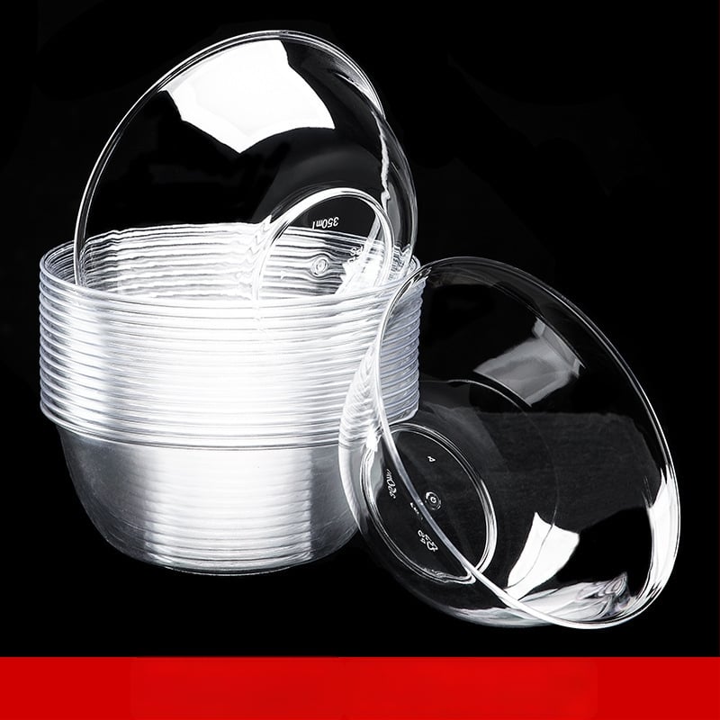 Bol de unică folosință din plastic transparent, rezistent, 300 ml, rotund, 112×50×48 mm