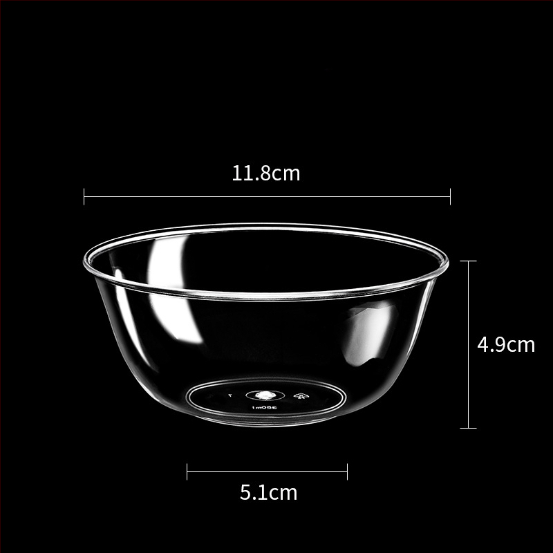 Bol de unică folosință din plastic transparent, rezistent, 300 ml, rotund, 112×50×48 mm