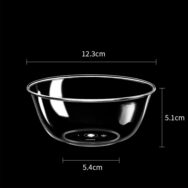Bol de unică folosință din plastic transparent, rezistent, 300 ml, rotund, 112×50×48 mm