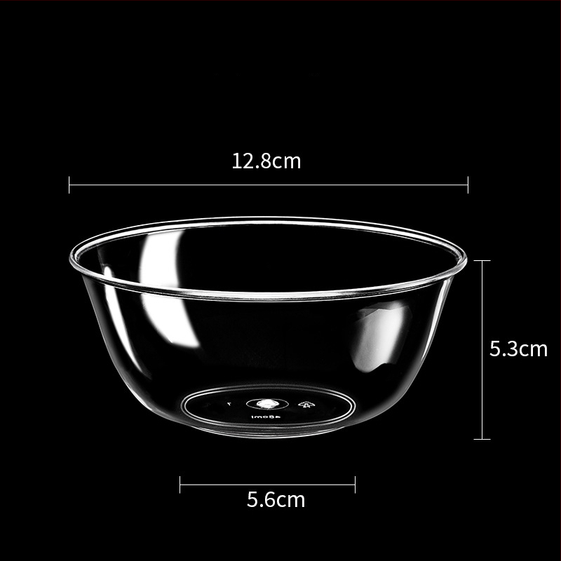 Bol de unică folosință din plastic transparent, rezistent, 300 ml, rotund, 112×50×48 mm