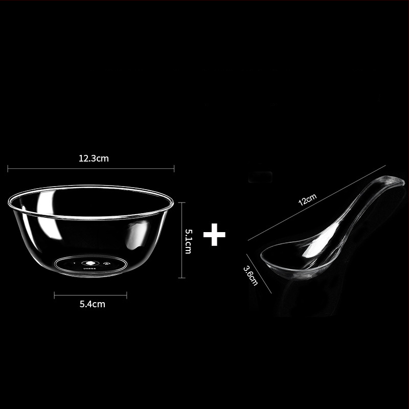 Bol de unică folosință din plastic transparent, rezistent, 300 ml, rotund, 112×50×48 mm