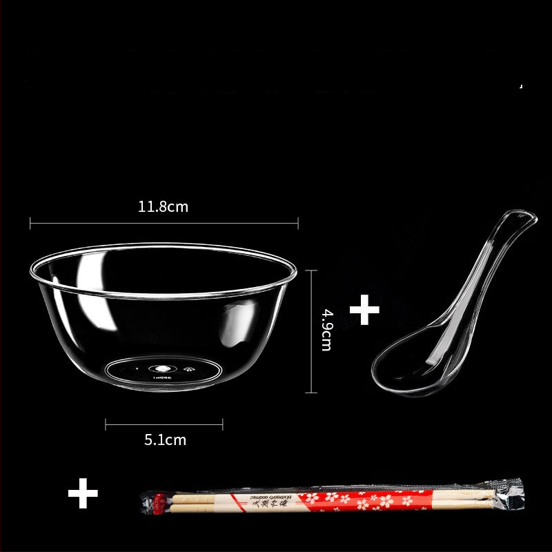 Bol de unică folosință din plastic transparent, rezistent, 300 ml, rotund, 112×50×48 mm