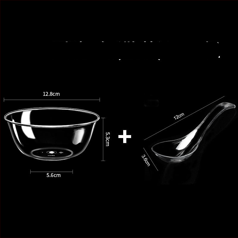 Bol de unică folosință din plastic transparent, rezistent, 300 ml, rotund, 112×50×48 mm