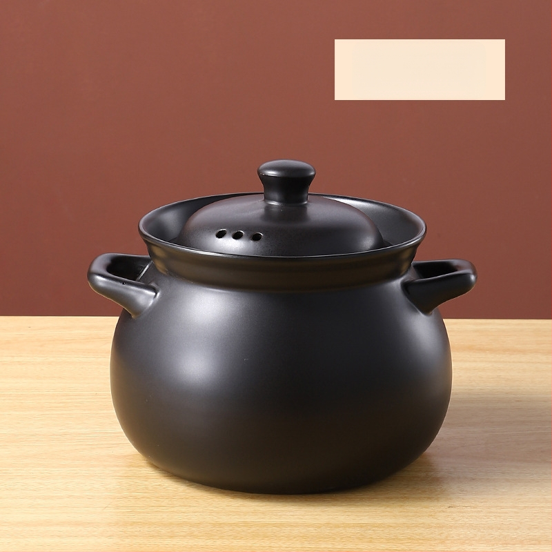 Oală tradițională din lut ceramic pentru gătit pe foc deschis, oală de supă cu capac, rezistentă la temperaturi înalte, capacitate 2.1–3 L, 3.1–4 L sau peste 5 L
